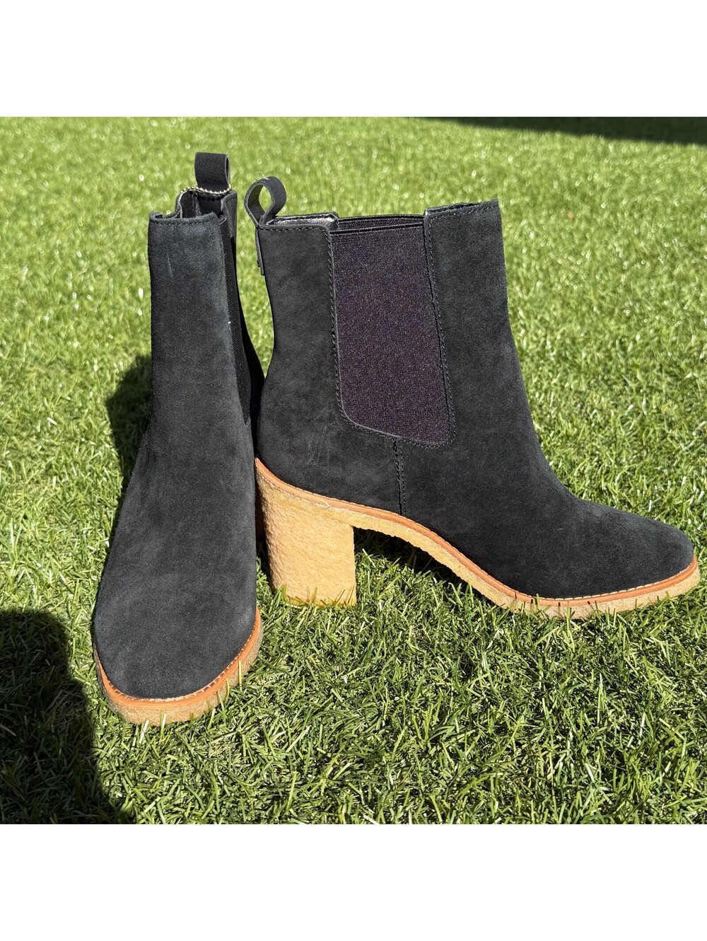 Ralph Lauren Marianna Chelsea Boots Black Suede NIB